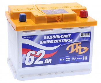 5 449 р. Аккумулятор ПОДОЛЬСК 62Ач обратная полярность ПОДОЛЬСК 6ст62(0)  с доставкой в г. Пермь. Увеличить фотографию 1