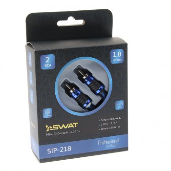699 р. Кабель RCA 2х2 1.8м SWAT SWAT sip-218 SWAT sip-218  с доставкой в г. Пермь. Увеличить фотографию 1