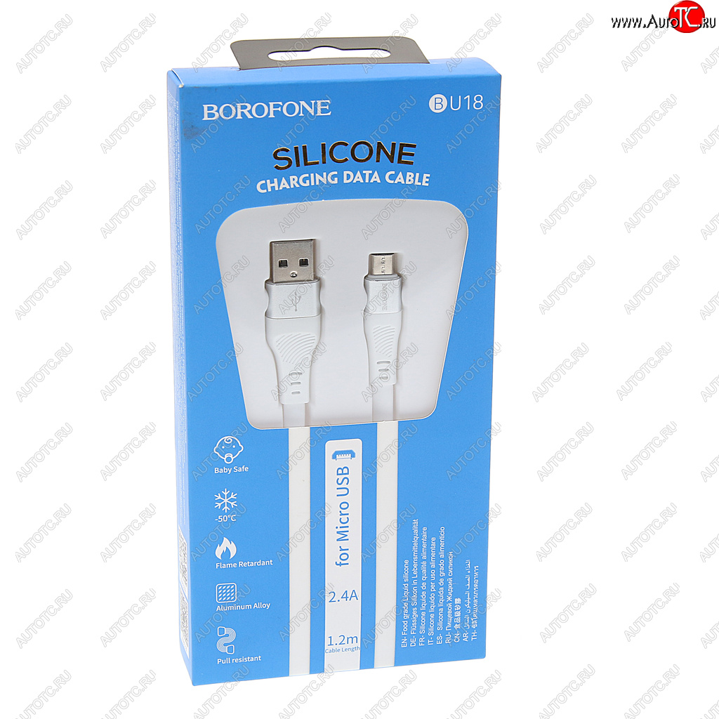 329 р. Кабель micro USB 1.2м белый BOROFONE BOROFONE bu18 white  с доставкой в г. Пермь