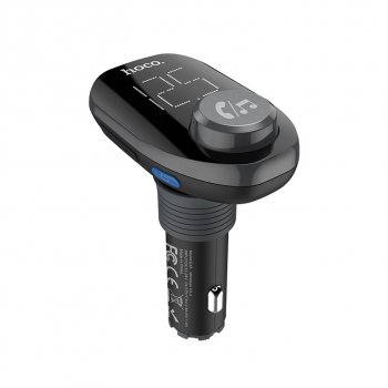 1 149 р. Устройство зарядное в прикуриватель с трансмиттером (bluetooth,hands free) HOCO HOCO e45 black  с доставкой в г. Пермь. Увеличить фотографию 2
