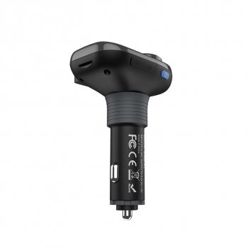 1 149 р. Устройство зарядное в прикуриватель с трансмиттером (bluetooth,hands free) HOCO HOCO e45 black  с доставкой в г. Пермь. Увеличить фотографию 4