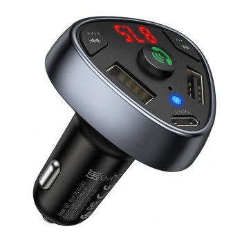 1 229 р. Устройство зарядное в прикуриватель с трансмиттером (bluetooth,hands free) HOCO HOCO e51 black  с доставкой в г. Пермь. Увеличить фотографию 1