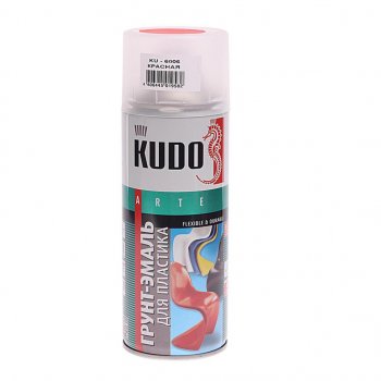329 р. Грунт-эмаль для пластика красный RAL 3020 аэрозоль 520мл KUDO KUDO ku-6006  с доставкой в г. Пермь. Увеличить фотографию 1