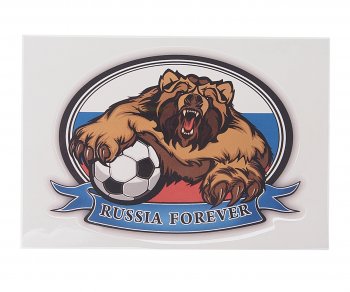 44 р. Наклейка виниловая вырезанная RUS-флаг медведь forever 10х14см полноцветная AUTOSTICKERS AUTOSTICKERS 06812  с доставкой в г. Пермь. Увеличить фотографию 1