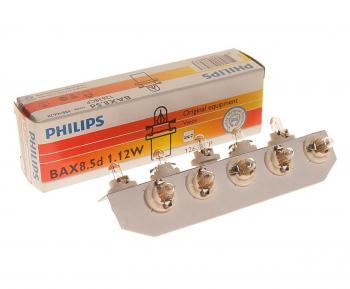 98 р. Лампа 12V 1.2W BAX8.5d белый патрон PHILIPS PHILIPS 12638cp  с доставкой в г. Пермь. Увеличить фотографию 1
