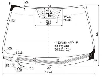 Стекло лобовое (Обогрев щеток Датчик дождя) Kia ProCeed 06-12 FUYAO 4433AGNHMV1P