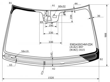 Стекло лобовое (Обогрев щеток Камера Датчик дождя Молдинг) Mercedes-Benz S-Class 09-13 FUYAO 5362AGSCHMVZ2K