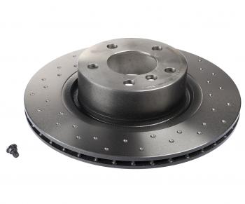 9 749 р. Диск тормозной BMW X3 (F25),X4 (F26) задний (перфорированный) (1шт.) BREMBO BREMBO 09b5691x  с доставкой в г. Пермь. Увеличить фотографию 1