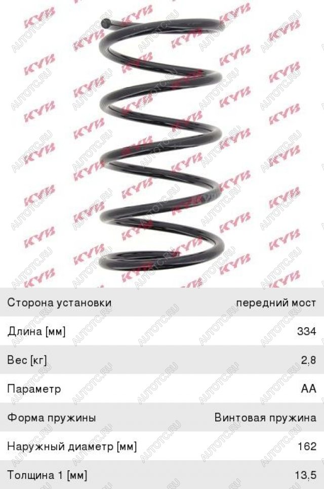 4 599 р. Пружина передней подвески KAYABA Mercedes-Benz E-Class W210 дорестайлинг универсал (1996-1999)  с доставкой в г. Пермь