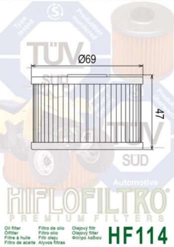 889 р. Фильтр масляный мото HONDA HIFLO FILTRO HIFLO FILTRO hf114  с доставкой в г. Пермь. Увеличить фотографию 2