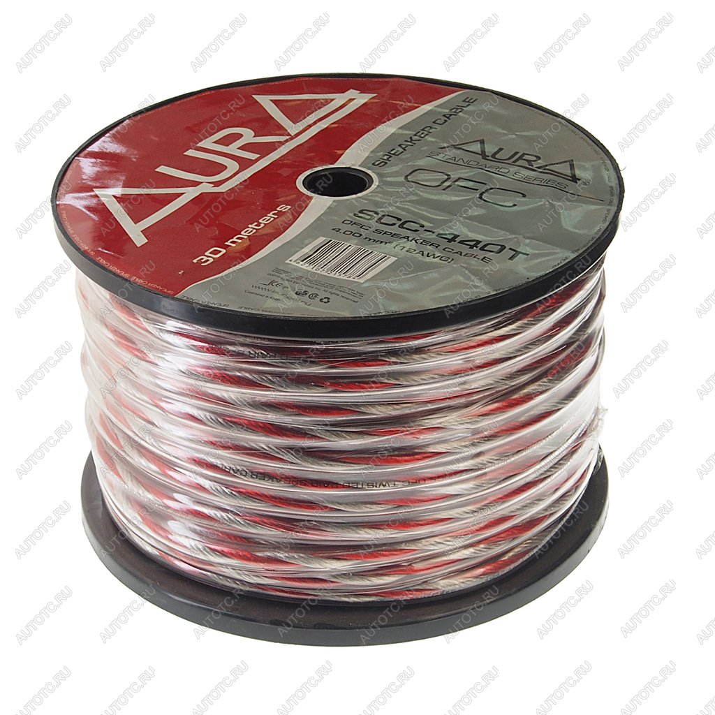 499 р. Кабель акустический 12Ga (2х4мм) 1м AURA AURA scc-440t 50м  с доставкой в г. Пермь