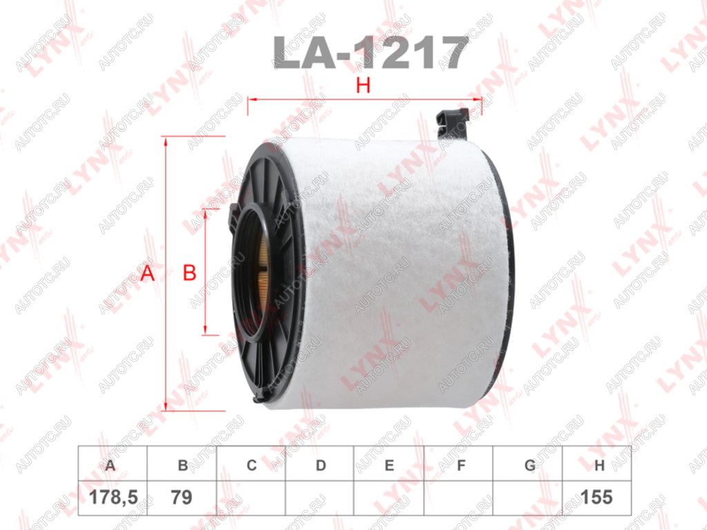 1 539 р. Фильтр воздушный AUDI A4,A5,A6 (16-) (2.0 TDI) LYNX LYNX la1217  с доставкой в г. Пермь