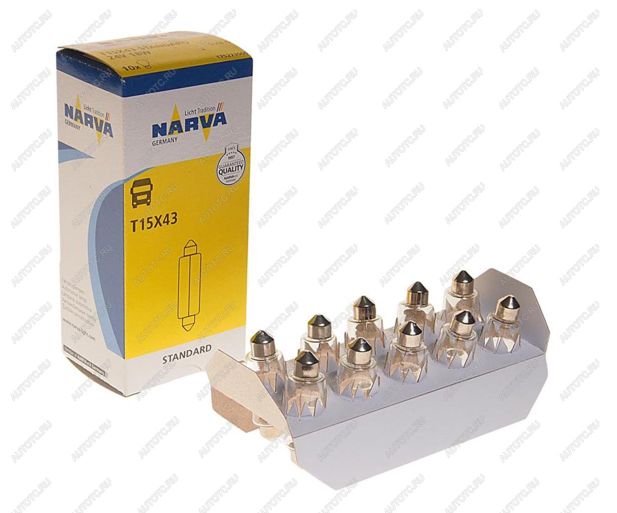 119 р. Лампа 24V C18W SV8.5 43мм Festoon NARVA NARVA 175223000  с доставкой в г. Пермь