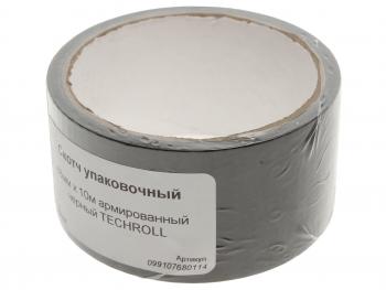 84 р. Скотч упаковочный 48ммх10м армированный черный TECHROLL TECHROLL 099107680114  с доставкой в г. Пермь. Увеличить фотографию 1