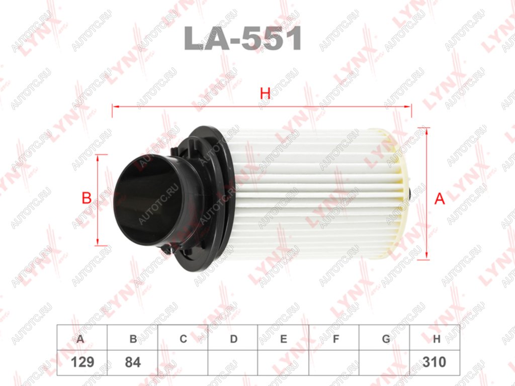 1 449 р. Фильтр воздушный HONDA Integra (97-) LYNX LYNX la551  с доставкой в г. Пермь