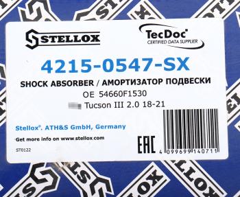 5 749 р. Амортизатор HYUNDAI Tucson (18-21) передний правый газовый STELLOX STELLOX 42-150547-sx  с доставкой в г. Пермь. Увеличить фотографию 4