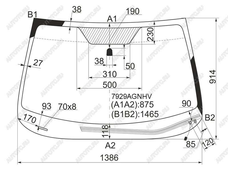 7 249 р. Стекло лобовое (Обогрев щеток) Subaru Impreza 07-12  Impreza WRX 07-14  Impreza WRX STI 07-14 FUYAO 7932AGNHV  с доставкой в г. Пермь