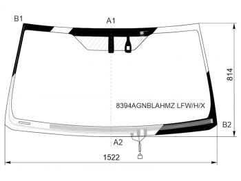 Стекло лобовое (Обогрев щеток Антенна Датчик дождя) Toyota Land Cruiser Prado (J150) 17-24 XYG 8394AGNBLAHMZ LFW/H/X