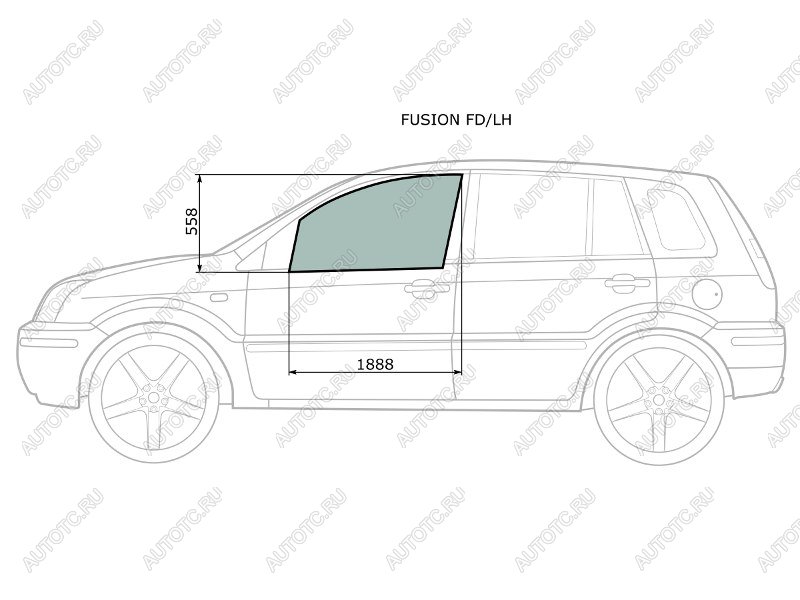 2 599 р. Стекло боковое опускное (Спереди/ Слева/ Цвет зеленый) Ford Fusion 02-12 XYG FUSION FD/LH, fusionfdlh XYG FUSION FD/LH  с доставкой в г. Пермь