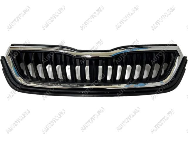 3 499 р. Решетка радиатора (пр-во Китай) BODYPARTS Skoda Rapid MK2 (2019-2025) (молдинг хром)  с доставкой в г. Пермь