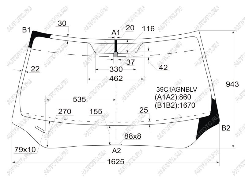 6 499 р. Стекло лобовое Honda Pilot 08-15 FUYAO 39C1AGNBLV  с доставкой в г. Пермь