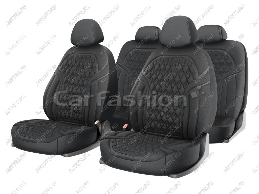 3 599 р. Авточехлы универсальные полиэстер т.серые (11 предм.) Impulse CARFASHION CARFASHION 10133  с доставкой в г. Пермь