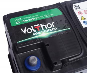 20 799 р. Аккумулятор VOLTHOR AGM 70Ач обратная полярность VOLTHOR 6ст70(0)  с доставкой в г. Пермь. Увеличить фотографию 4