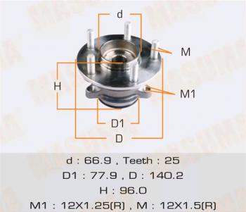 Ступица MITSUBISHI Outlander (12-) задняя с подшипником MASUMA MASUMA mw-31507