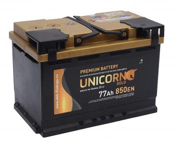11 999 р. Аккумулятор UNICORN Gold 77Ач обратная полярность UNICORN 6ст77(0)  с доставкой в г. Пермь. Увеличить фотографию 1
