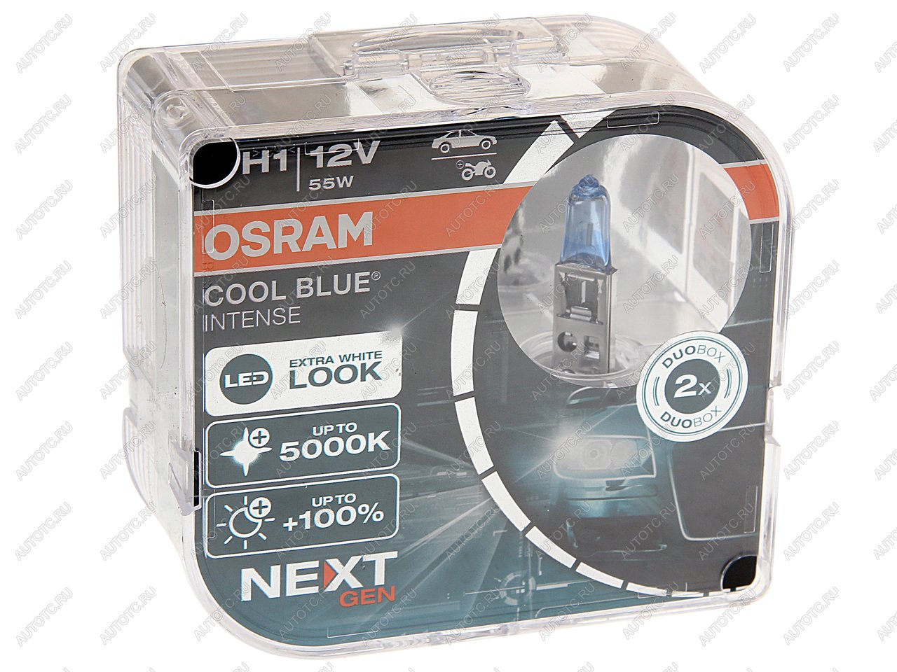 979 р. Лампа 12V H1 55W P14.5s +100% 5000K евробокс (2шт.) Cool Blue Intense NextGen OSRAM OSRAM 64150cbn-hcb  с доставкой в г. Пермь