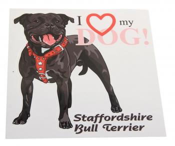 157 р. Наклейка виниловая вырезанная I love my DOG 17х17см полноцветная AUTOSTICKERS AUTOSTICKERS черн. 01  с доставкой в г. Пермь. Увеличить фотографию 1