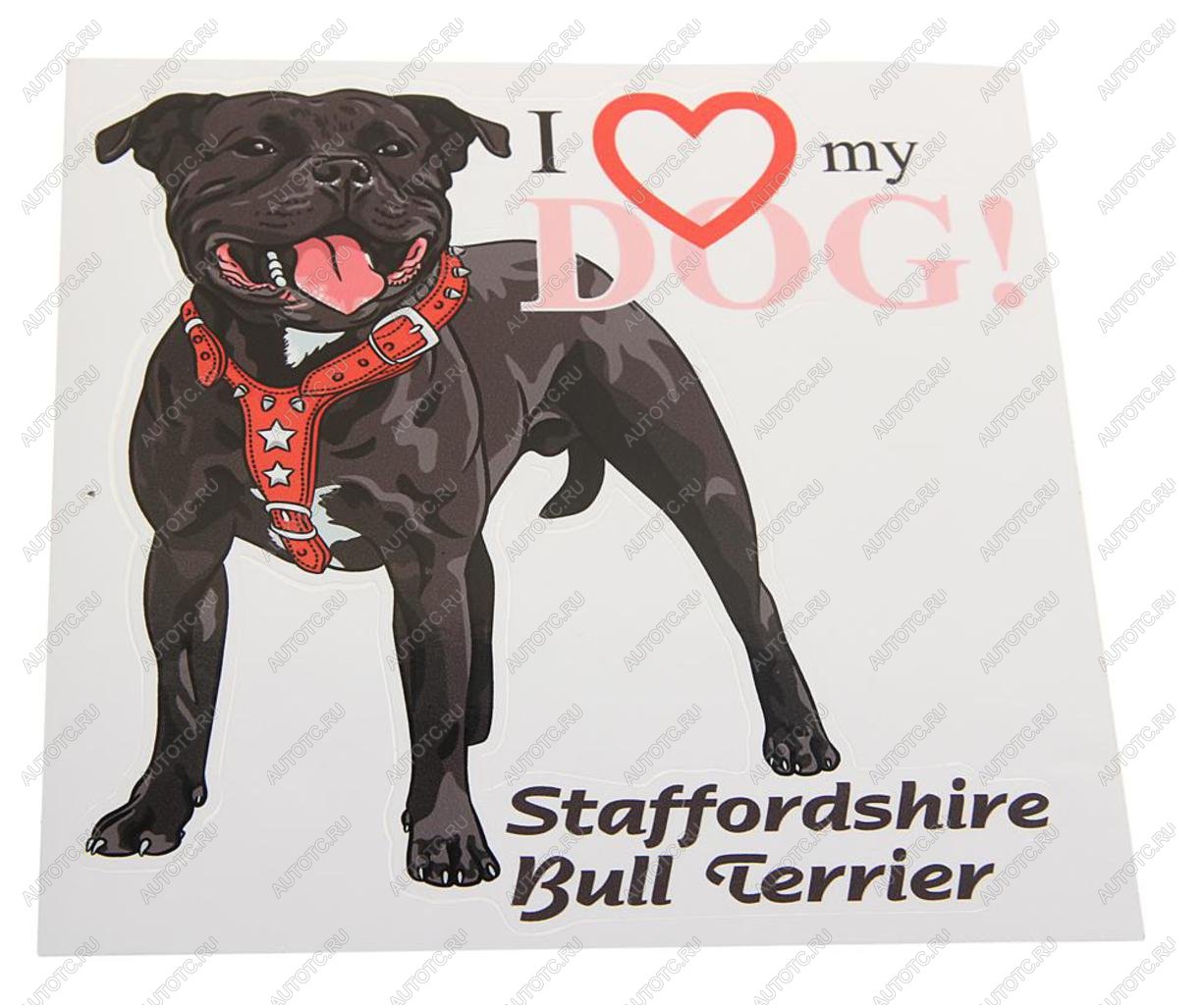 157 р. Наклейка виниловая вырезанная I love my DOG 17х17см полноцветная AUTOSTICKERS AUTOSTICKERS черн. 01  с доставкой в г. Пермь