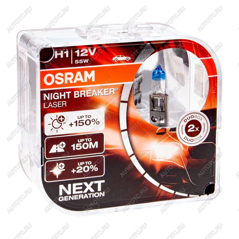 2 299 р. Лампа 12V H1 55W P14.5s +150% 3500K бокс (2шт.) Night Breaker Laser OSRAM OSRAM 64150nl-hcb  с доставкой в г. Пермь