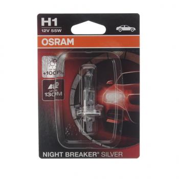 569 р. Лампа 12V H1 55W P14.5s +100% блистер (1шт.) Night Breaker Silver OSRAM OSRAM 64150nbs-01b  с доставкой в г. Пермь. Увеличить фотографию 1