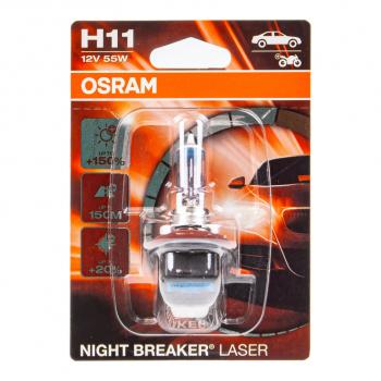 2 169 р. Лампа 12V H11 55W PGJ19-2 +150% 3750K блистер (1шт.) Night Breaker Laser OSRAM OSRAM 64211nl-01b  с доставкой в г. Пермь. Увеличить фотографию 1