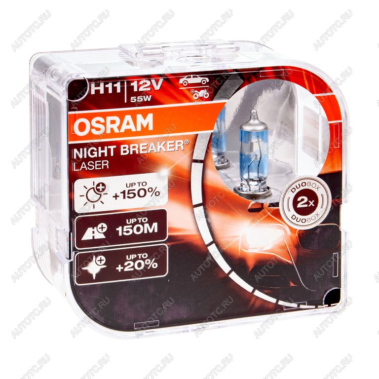 3 199 р. Лампа 12V H11 55W PGJ19-2 +150% 3750K бокс (2шт.) Night Breaker Laser OSRAM OSRAM 64211nl-hcb  с доставкой в г. Пермь