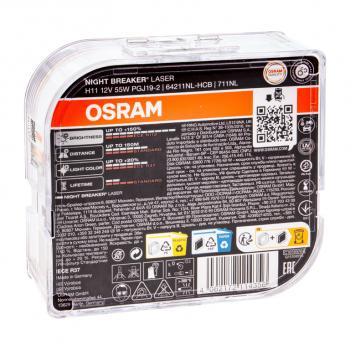 3 199 р. Лампа 12V H11 55W PGJ19-2 +150% 3750K бокс (2шт.) Night Breaker Laser OSRAM OSRAM 64211nl-hcb  с доставкой в г. Пермь. Увеличить фотографию 2