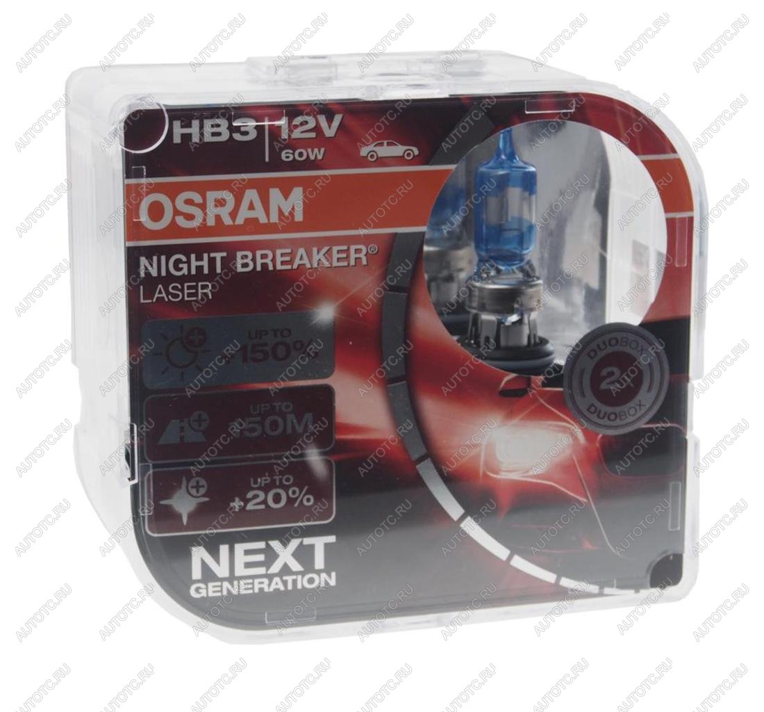 3 599 р. Лампа 12V HB3 60W P20d +150% 3800K бокс (2шт.) Night Breaker Laser OSRAM OSRAM 9005nl-hcb  с доставкой в г. Пермь