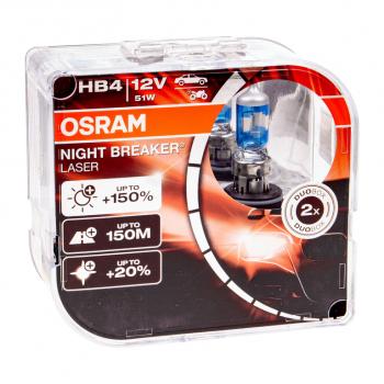 3 599 р. Лампа 12V HB4 51W P22d +150% 3950K бокс (2шт.) Night Breaker Laser OSRAM OSRAM 9006nl-hcb  с доставкой в г. Пермь. Увеличить фотографию 1
