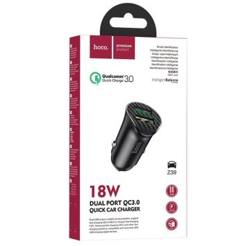 449 р. Устройство зарядное в прикуриватель 2USB 12V HOCO HOCO z39 black  с доставкой в г. Пермь. Увеличить фотографию 3