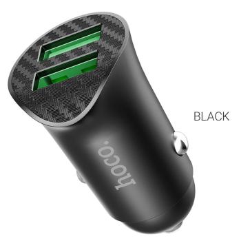 449 р. Устройство зарядное в прикуриватель 2USB 12V HOCO HOCO z39 black  с доставкой в г. Пермь. Увеличить фотографию 1