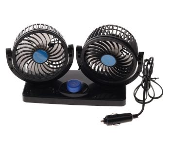 999 р. Вентилятор в салон 12V двойной на платформе черный BRAIN POWER BRAIN POWER rg-1688  с доставкой в г. Пермь. Увеличить фотографию 1