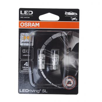 1 199 р. Лампа светодиодная 12V W5W T10 W2.1x9.5d блистер (2шт.) LEDriving SL Yellow OSRAM OSRAM 2827dyp-02b  с доставкой в г. Пермь. Увеличить фотографию 1