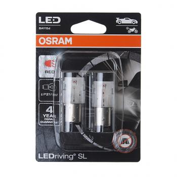 1 799 р. Лампа светодиодная 12V P215W BAY15d блистер (2шт.) LEDriving SL Red OSRAM OSRAM 7528drp-02b  с доставкой в г. Пермь. Увеличить фотографию 1