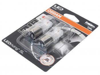 1 799 р. Лампа светодиодная 12V P215W BAY15d блистер (2шт.) LEDriving SL Red OSRAM OSRAM 7528drp-02b  с доставкой в г. Пермь. Увеличить фотографию 2