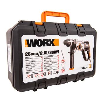 14 399 р. Перфоратор 800Вт 2.5Дж (кейс) WORX WORX wx339  с доставкой в г. Пермь. Увеличить фотографию 8