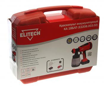 6 199 р. Краскораспылитель аккумуляторный 18.0В 2.0Ач 0.8л 1.0лмин. ELITECH ELITECH ка 18блп  с доставкой в г. Пермь. Увеличить фотографию 5