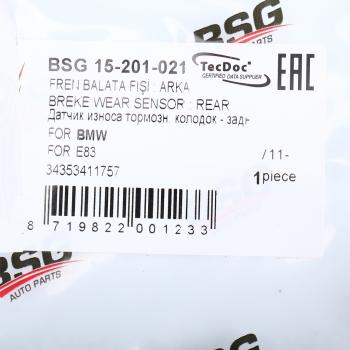 539 р. Датчик износа тормозных колодок BMW X3 (E83) задний (1шт.) BSG BSG bsg15201021  с доставкой в г. Пермь. Увеличить фотографию 5
