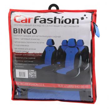 2 569 р. Авточехлы (майка) полиэстер черно-синие (7 предм.) Bingo CARFASHION CARFASHION 22010  с доставкой в г. Пермь. Увеличить фотографию 5