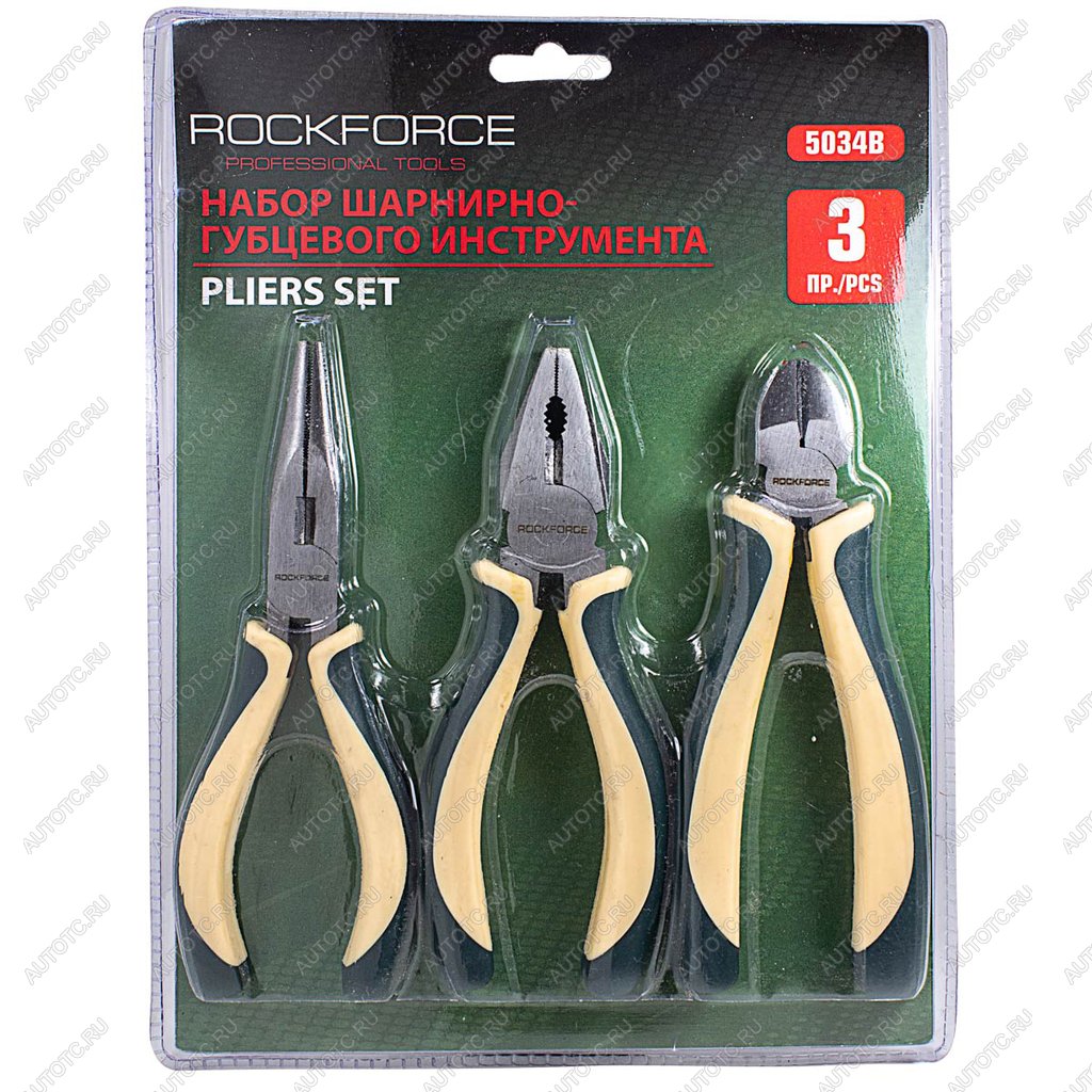 1 399 р. Набор инструментов шарнирно-губцевых 3 предмета в блистере ROCKFORCE ROCKFORCE rf-5034b  с доставкой в г. Пермь